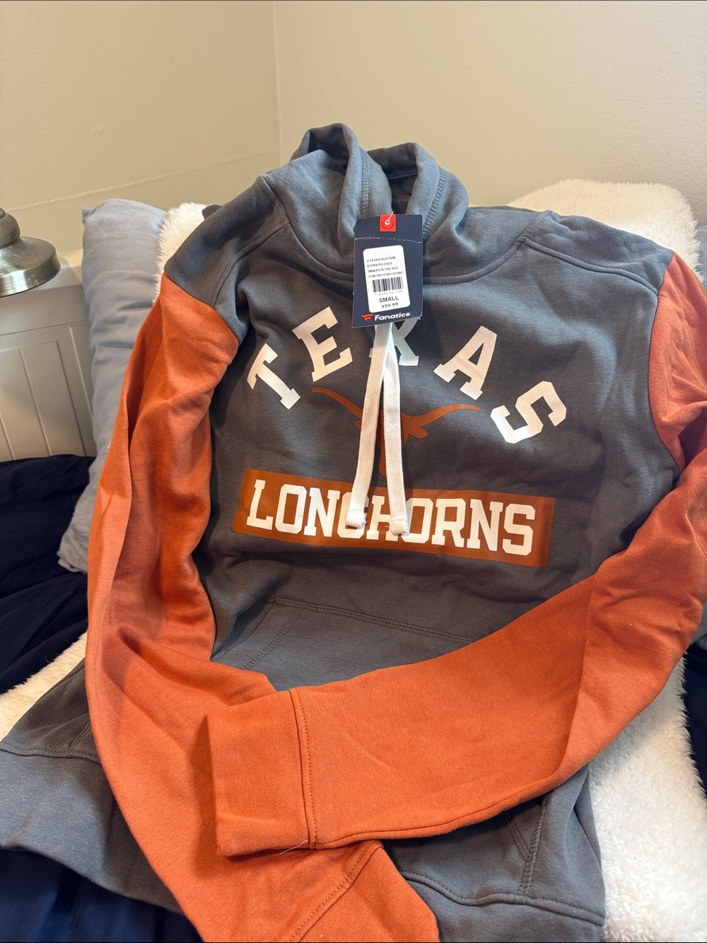 Fanatics Texas Longhorns Pullover Hoodie in Gray and Orange